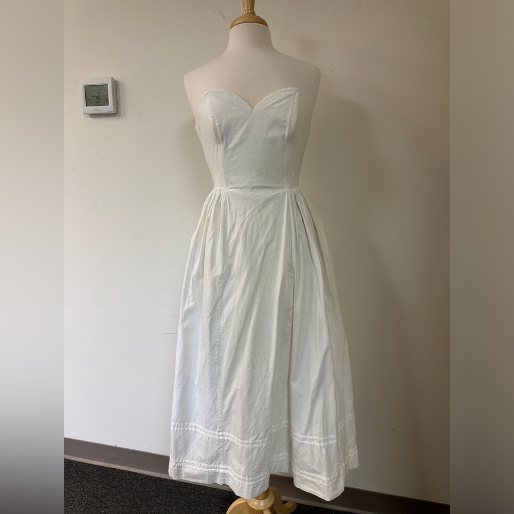 White strapless Laura Ashley Cotton Dress